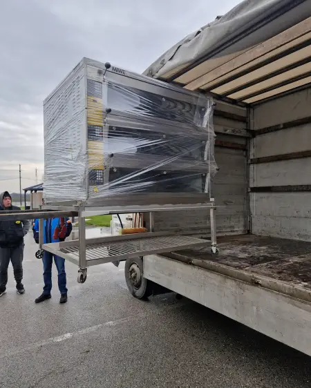 Delivery of a bakery oven, a dough divider and a rolling pin to a customer from Belgrade, Serbia