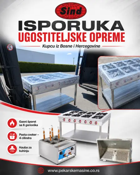 Delivery of a Gas Range, Pasta Cooker and Kitchen Hood to a Customer in Bosnia and Herzegovina