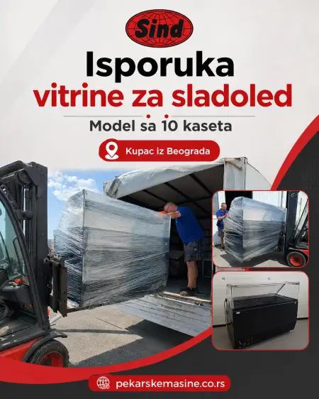 Delivery of a 10-Pan Ice Cream Display Case to a Customer in Belgrade